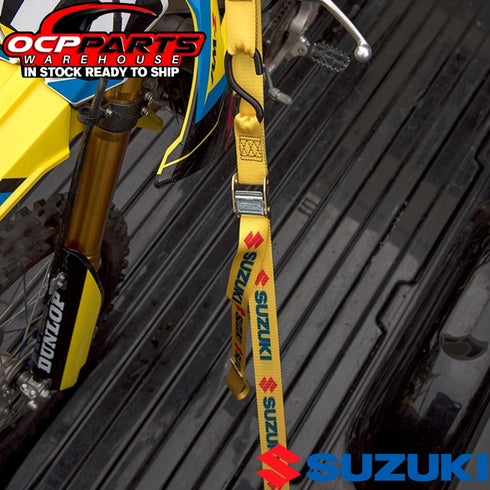 NEW OEM GENUINE SUZUKI 1.5" YELLOW PREMIUM TIE-DOWN STRAPS SET 990A0-99010-YEL